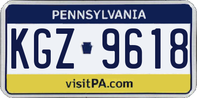 PA license plate KGZ9618