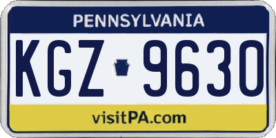PA license plate KGZ9630