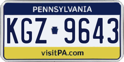 PA license plate KGZ9643