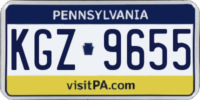 PA license plate KGZ9655