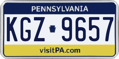 PA license plate KGZ9657