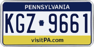 PA license plate KGZ9661