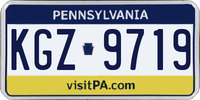 PA license plate KGZ9719