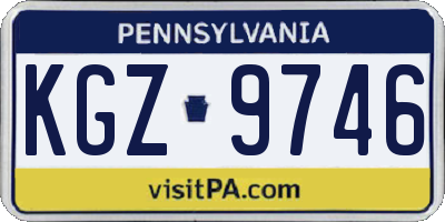 PA license plate KGZ9746