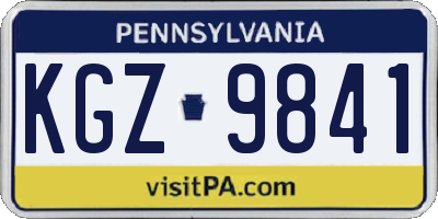 PA license plate KGZ9841