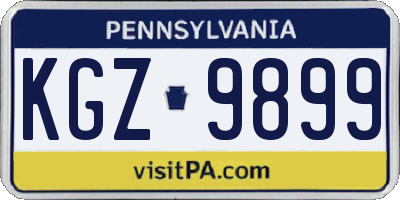 PA license plate KGZ9899