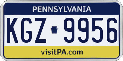 PA license plate KGZ9956