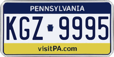 PA license plate KGZ9995