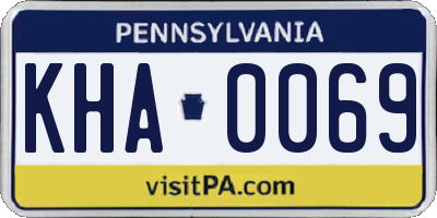 PA license plate KHA0069