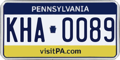 PA license plate KHA0089