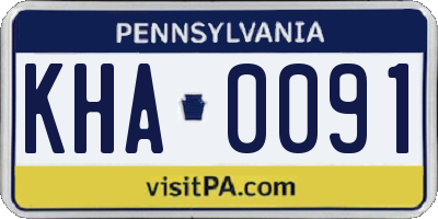 PA license plate KHA0091