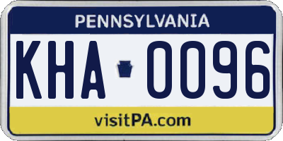 PA license plate KHA0096