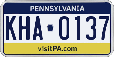 PA license plate KHA0137