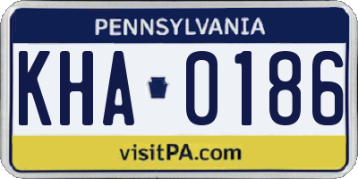 PA license plate KHA0186
