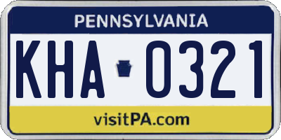 PA license plate KHA0321