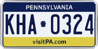 PA license plate KHA0324