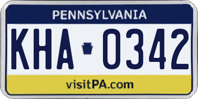 PA license plate KHA0342