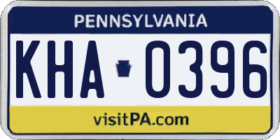 PA license plate KHA0396
