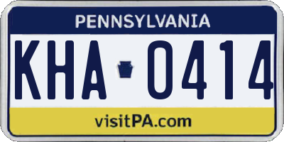 PA license plate KHA0414