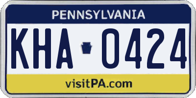 PA license plate KHA0424
