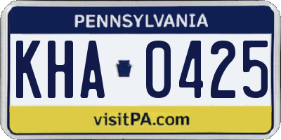 PA license plate KHA0425