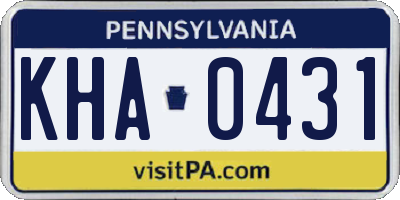 PA license plate KHA0431