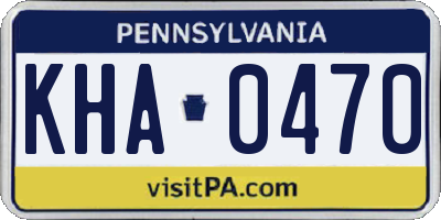 PA license plate KHA0470