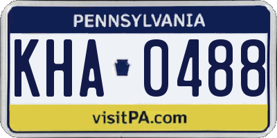 PA license plate KHA0488