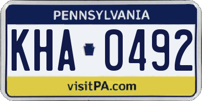 PA license plate KHA0492