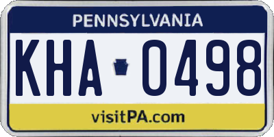 PA license plate KHA0498