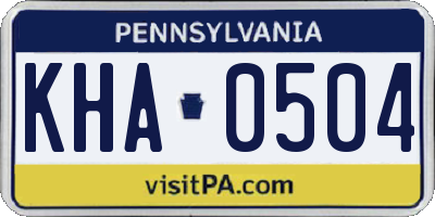 PA license plate KHA0504
