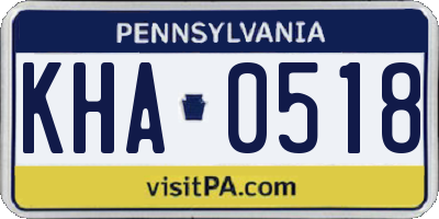 PA license plate KHA0518