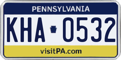 PA license plate KHA0532