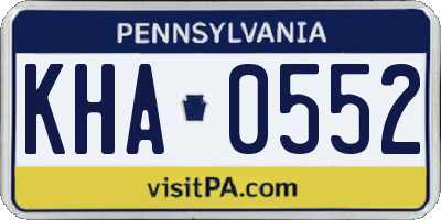 PA license plate KHA0552