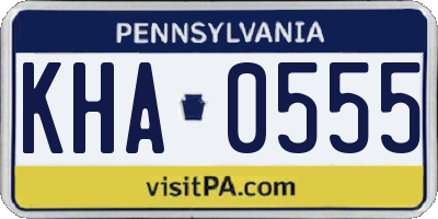 PA license plate KHA0555