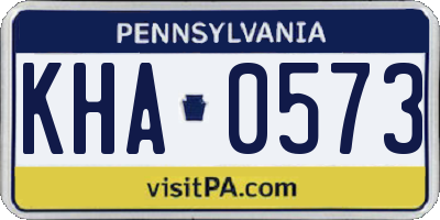 PA license plate KHA0573