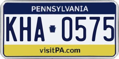 PA license plate KHA0575