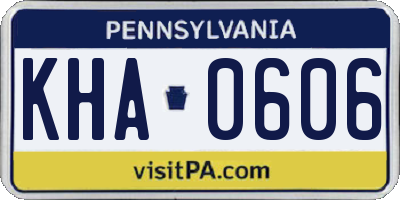 PA license plate KHA0606