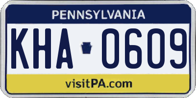PA license plate KHA0609