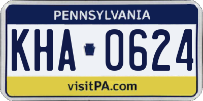 PA license plate KHA0624