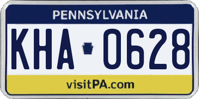 PA license plate KHA0628