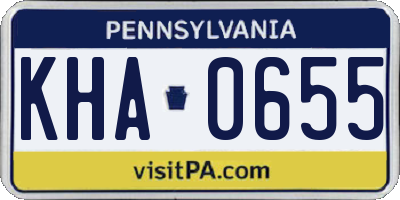 PA license plate KHA0655
