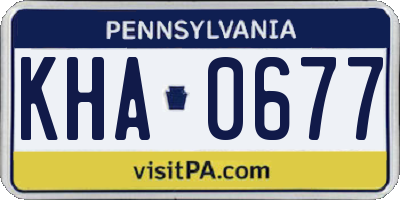PA license plate KHA0677