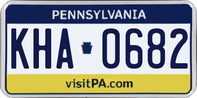 PA license plate KHA0682