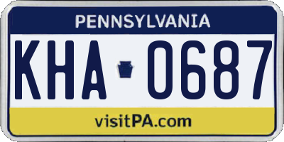 PA license plate KHA0687
