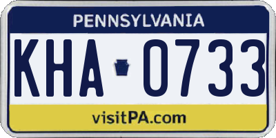 PA license plate KHA0733