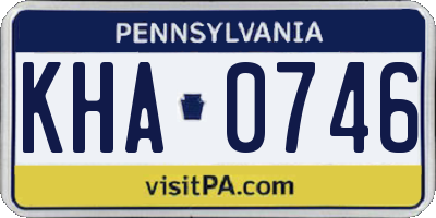 PA license plate KHA0746