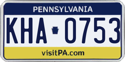 PA license plate KHA0753