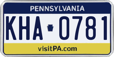 PA license plate KHA0781