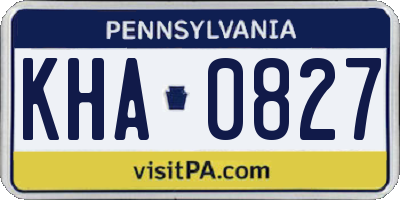 PA license plate KHA0827
